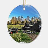 Snowmobile Keramikornament (Links)
