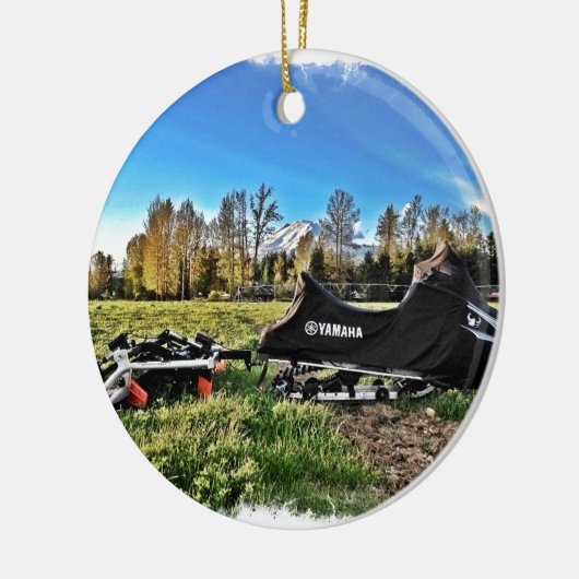 Snowmobile Keramikornament (Links)