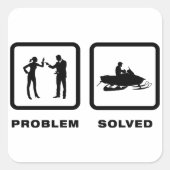 Snowmobile Lover Quadratischer Aufkleber (Vorderseite)