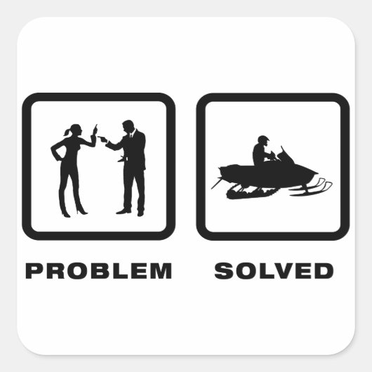 Snowmobile Lover Quadratischer Aufkleber (Vorderseite)