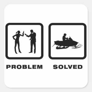 Snowmobile Lover Quadratischer Aufkleber