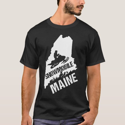 Snowmobile Maine Extreme Sport Arktis Skidoo Schne T-Shirt (Vorderseite)