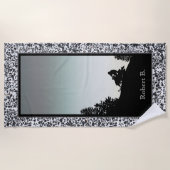 Snowmobile Pebble Schwarz-weiß Strandtuch (Vorderseite)