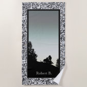 Snowmobile Pebble Schwarz-weiß Strandtuch (Vorderseite)