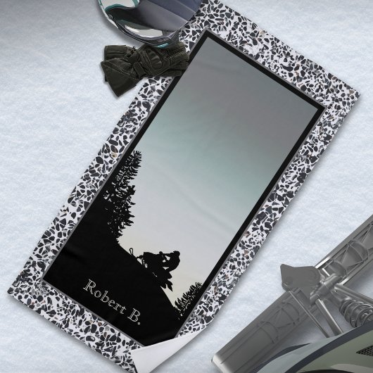 Snowmobile Pebble Schwarz-weiß Strandtuch