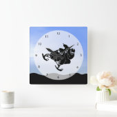 Snowmobile Quadratische Wanduhr (Zuhause)