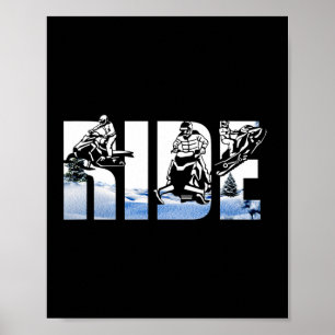 Snowmobile Ride Snowmobiling Winter Sport Skifahre Poster