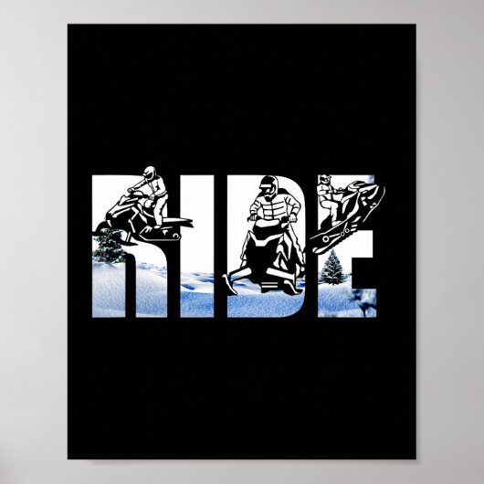 Snowmobile Ride Snowmobiling Winter Sport Skifahre Poster (Vorne)