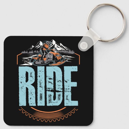 Snowmobile Ride Snowmobiling Wintererlebniswelt Schlüsselanhänger (Rückseite)