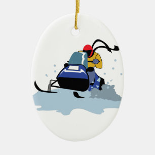 SNOWMOBILE RIDER KERAMIK ORNAMENT
