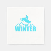 Snowmobile Silhouette Snowmobiling Rider Winter Serviette (Vorderseite)