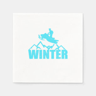 Snowmobile Silhouette Snowmobiling Rider Winter Serviette