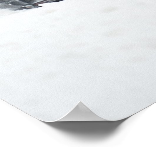 Snowmobile Snowcross Print Poster (Ecke)