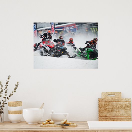 Snowmobile Snowcross Print Poster (Küche)