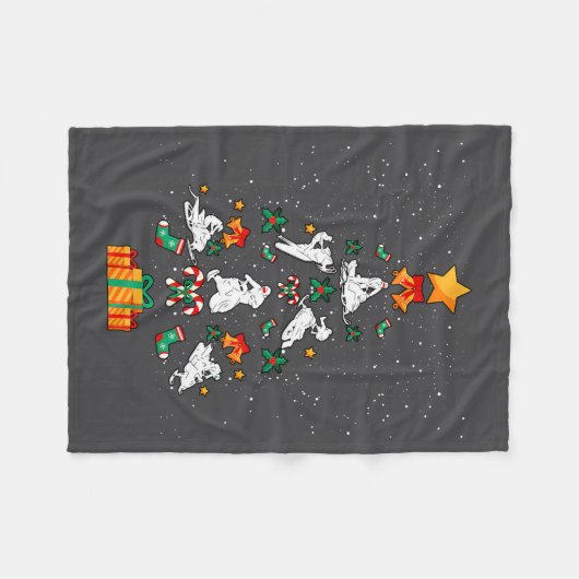 Snowmobile Snowmobiling Christmas Tree Xmas Fleecedecke (Vorderseite (Horizontal))