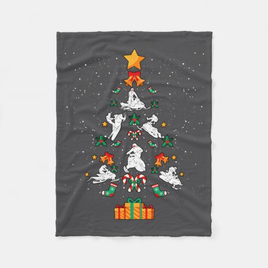 Snowmobile Snowmobiling Christmas Tree Xmas Fleecedecke (Vorderseite)