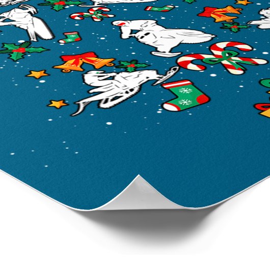 Snowmobile Snowmobiling Christmas Tree Xmas  Poster (Ecke)