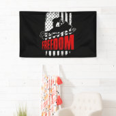 Snowmobile Snowmobiling Freedom Flag USA Banner (Insitu)