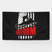 Snowmobile Snowmobiling Freedom Flag USA Banner (Horizontal)