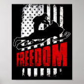 Snowmobile Snowmobiling Freedom Flag USA Poster (Vorne)