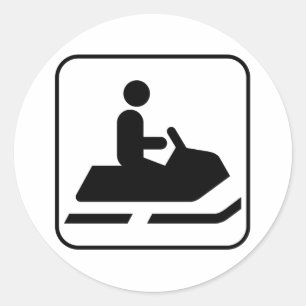 Snowmobile-Symbol-Aufkleber Runder Aufkleber