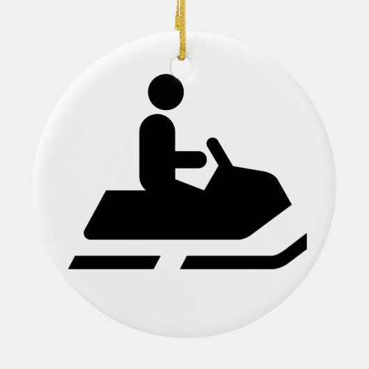 Snowmobile-Symbol-Verzierung Keramik Ornament (Hinten)