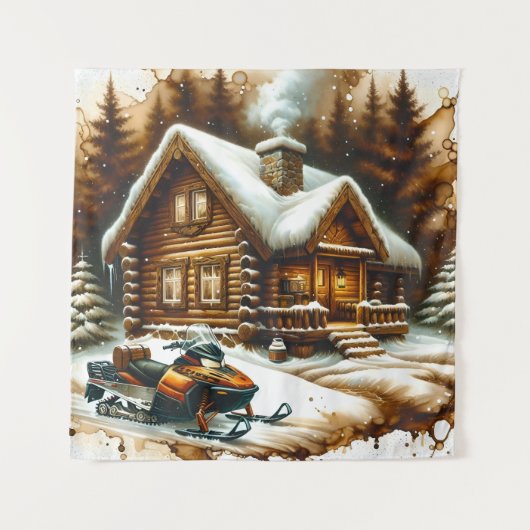Snowmobile Tapestry Wandteppich (Vorderseite)