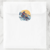 Snowmobile Thema mit Sunset Birthday Sticker (Tasche)