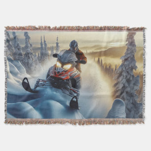 Snowmobile Throw Blanket Decke