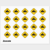 Snowmobile Traffic Highway Sign Runder Aufkleber (Blatt)
