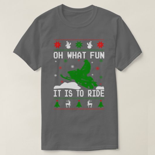 Snowmobile Ugly Weihnachten T-Shirt (Design vorne)