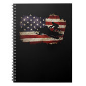 Snowmobile USA Flag Snow Sled Patriotic Notizblock (Vorderseite)