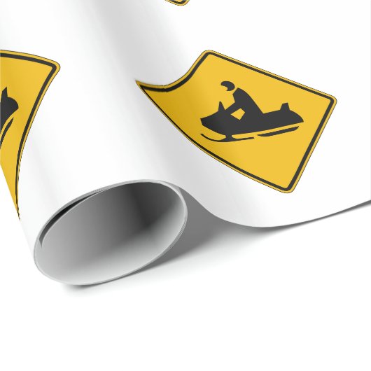 Snowmobile-Warnung, handeln Warnzeichen, USA Geschenkpapier (Rolleneckpunkt)