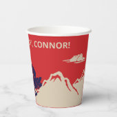 Snowmobile Winter Themenjungs Geburtstagsparty Pappbecher (Rückseite)