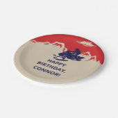 Snowmobile Winter Themenjungs Geburtstagsparty Pappteller (Schrägansicht)