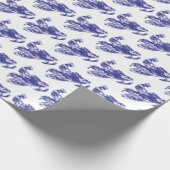 Snowmobiler in Blue Camouflage Geschenkpapier (Ecke)