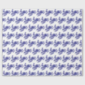 Snowmobiler in Blue Camouflage Geschenkpapier (Flach)