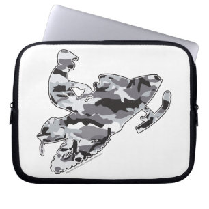Snowmobiler in grauer Camouflage Laptopschutzhülle