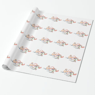 Snowmobiler Kontur Geschenkpapier