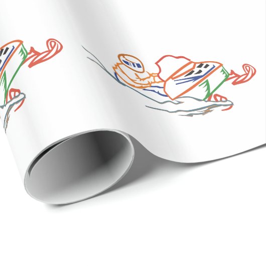 Snowmobiler Kontur Geschenkpapier (Rolleneckpunkt)