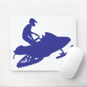 Snowmobiler/Navy Blue Sled Mousepad (Mit Mouse)