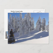 Snowmobiler Winterscape Postcard Postkarte (Vorne/Hinten)