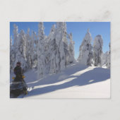 Snowmobiler Winterscape Postcard Postkarte (Vorderseite)