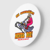 Snowmobilers Große Wanduhr (Winkel)