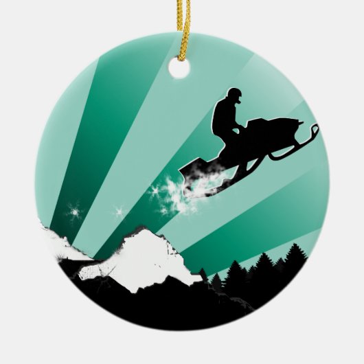 Snowmobilespur Keramik Ornament (Vorne)