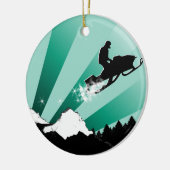 Snowmobilespur Keramik Ornament (Links)