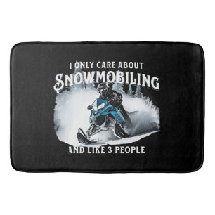 Snowmobiling Funny Snowmobile Badematte