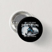 Snowmobiling Funny Snowmobile Button (Vorne & Hinten)
