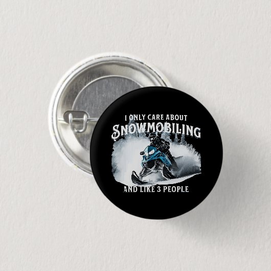 Snowmobiling Funny Snowmobile Button (Vorne & Hinten)