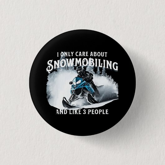 Snowmobiling Funny Snowmobile Button (Vorderseite)